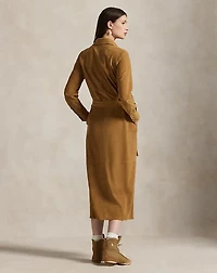 Suede Belted Shirtdress