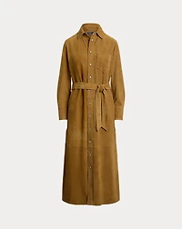 Suede Belted Shirtdress