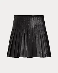 Knife-Pleated Lambskin Miniskirt