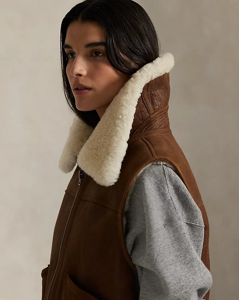 Shearling Full-Zip Vest