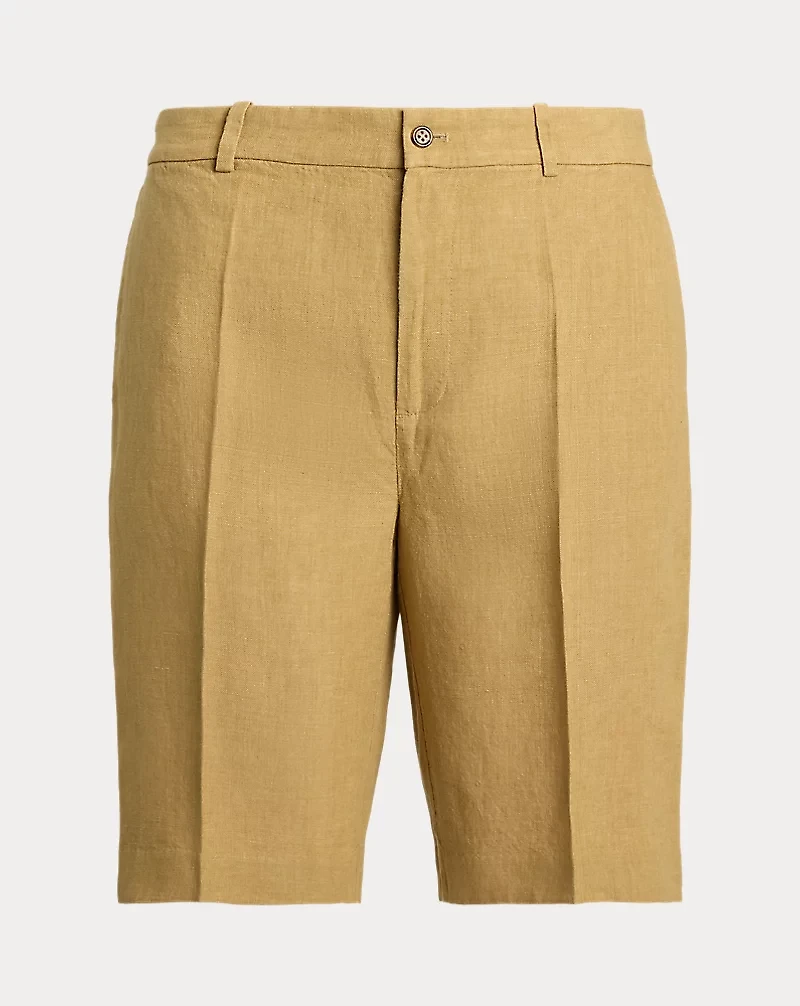 Long Pleated Linen Short