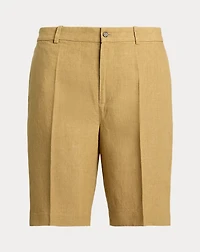 Long Pleated Linen Short