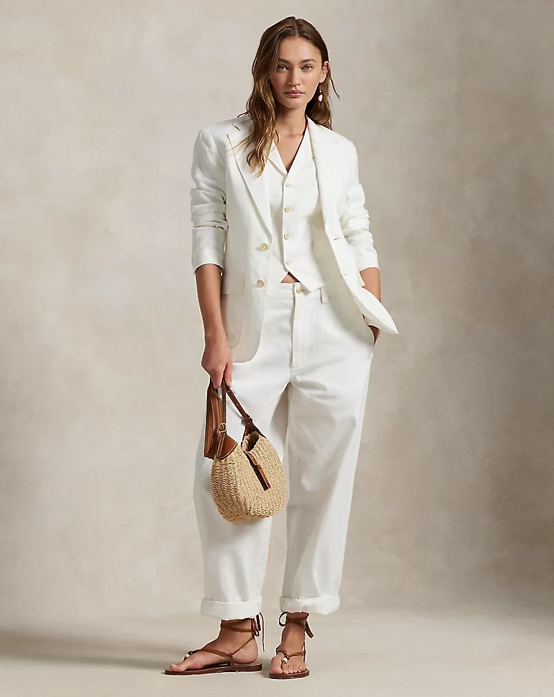 Single-Breasted Linen Blazer