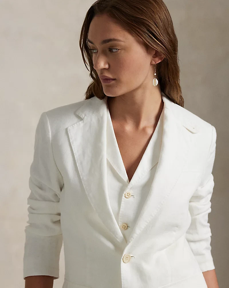 Single-Breasted Linen Blazer