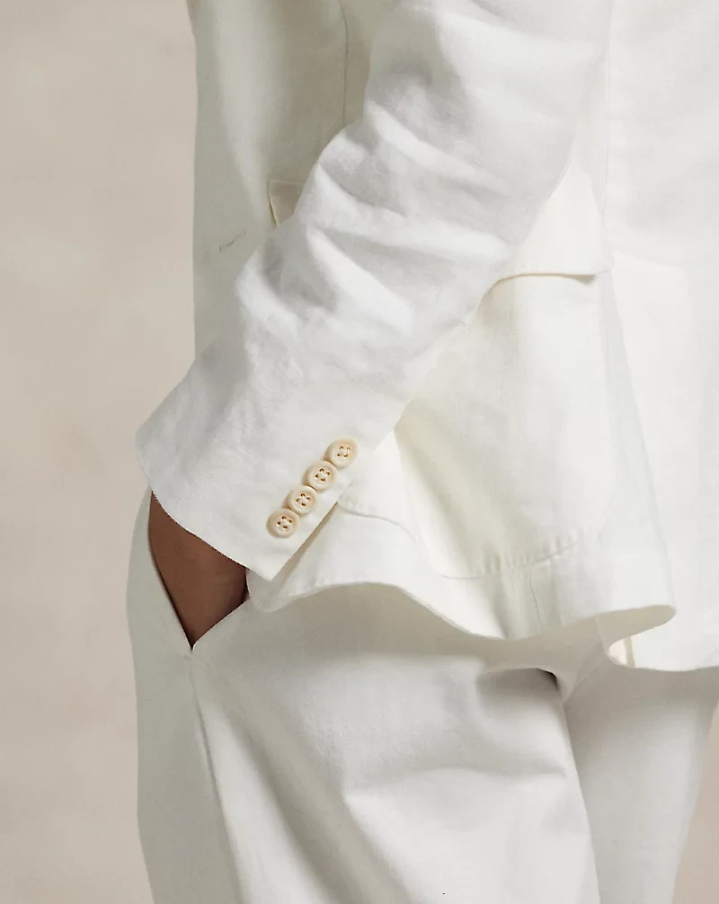 Single-Breasted Linen Blazer