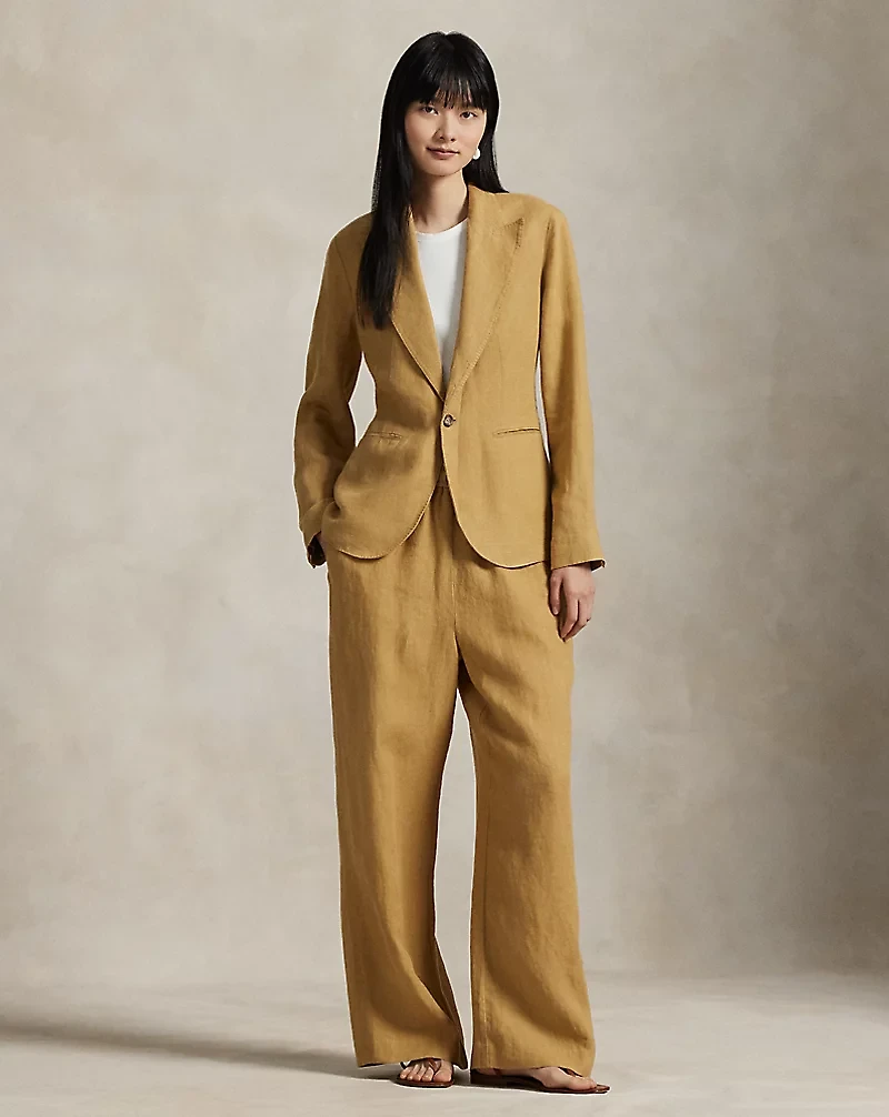 Single-Breasted Linen Blazer