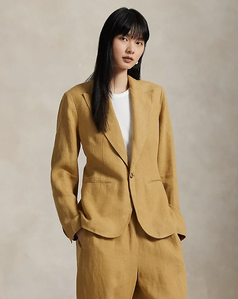 Single-Breasted Linen Blazer