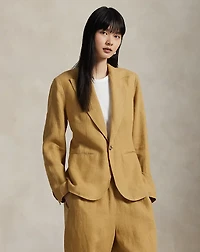 Single-Breasted Linen Blazer