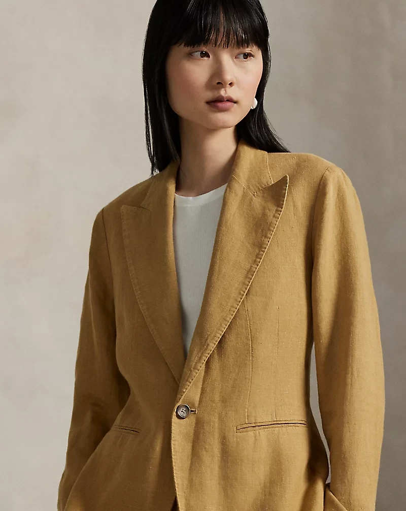 Single-Breasted Linen Blazer