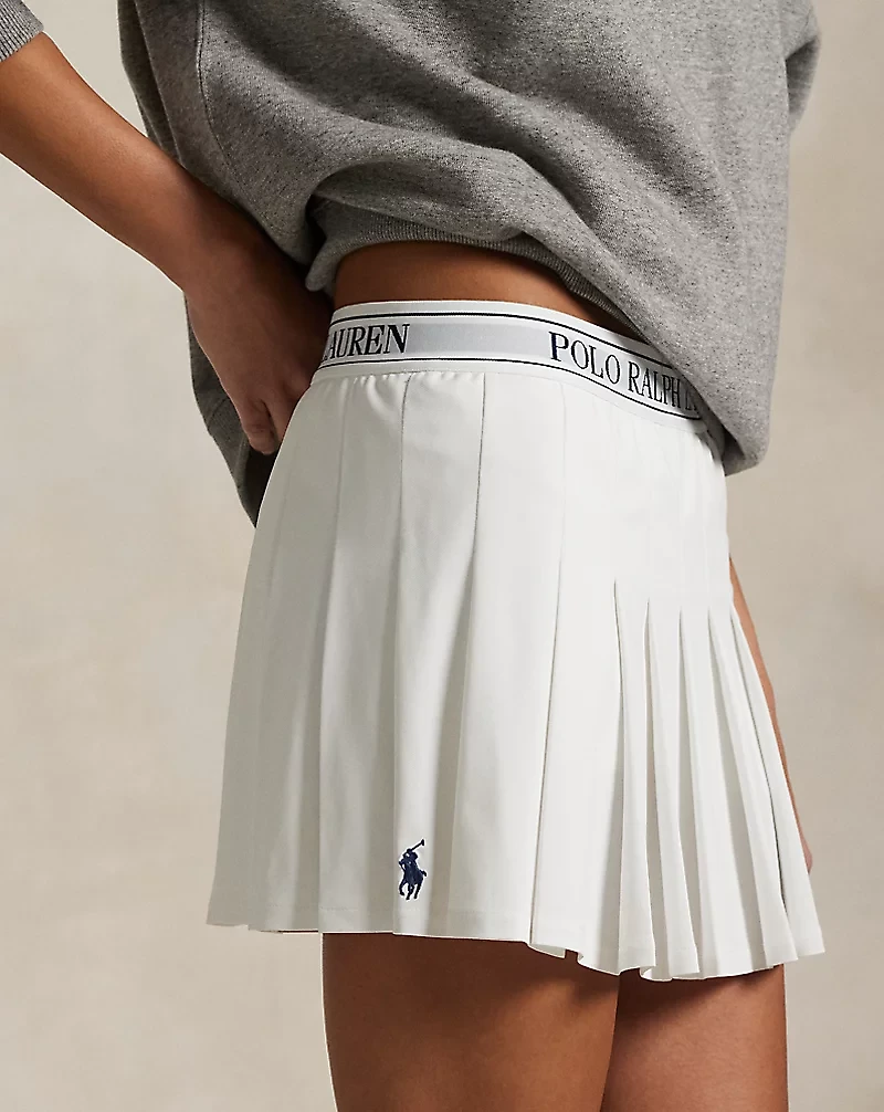Piqué Mesh Pleated Skort