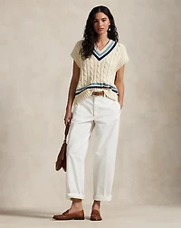 Cable-Knit Cotton Cricket Sweater Vest