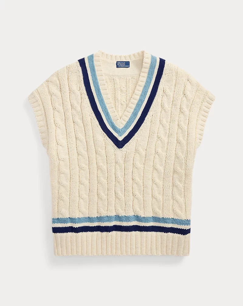 Cable-Knit Cotton Cricket Sweater Vest
