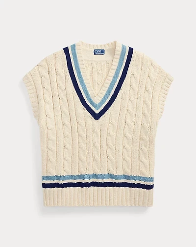 Cable-Knit Cotton Cricket Sweater Vest