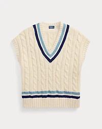 Cable-Knit Cotton Cricket Sweater Vest