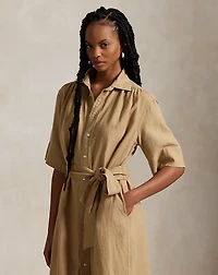Belted Linen Shirtdress