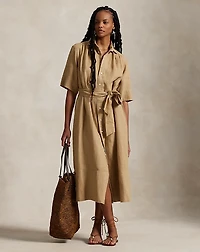 Belted Linen Shirtdress
