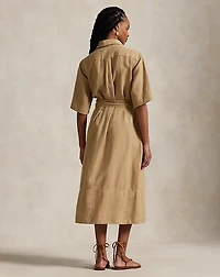Belted Linen Shirtdress