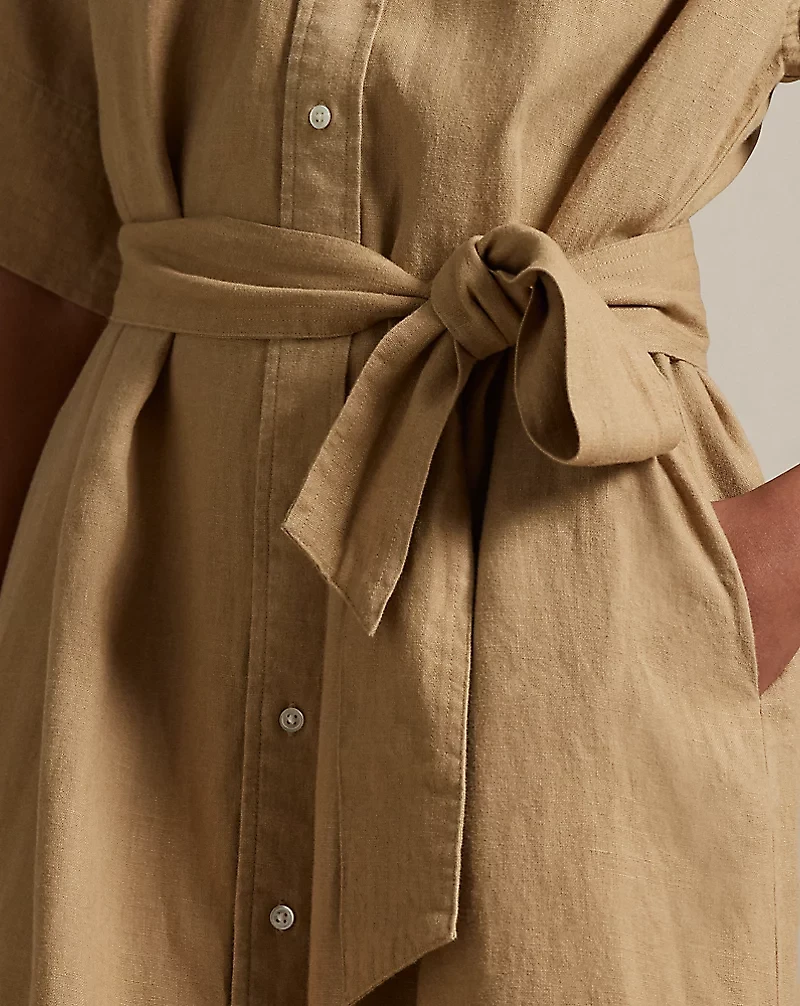 Belted Linen Shirtdress