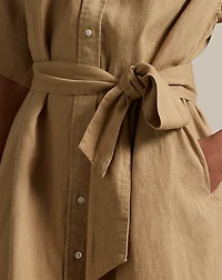Belted Linen Shirtdress