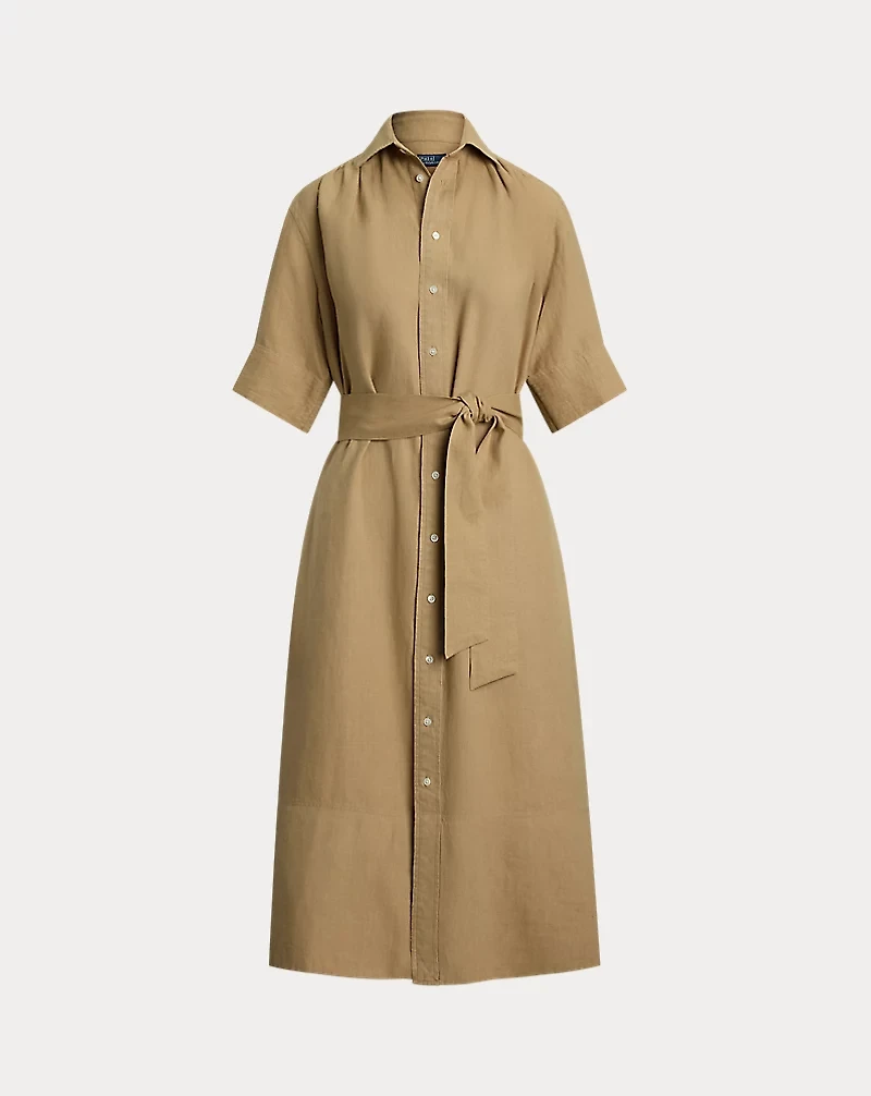 Belted Linen Shirtdress