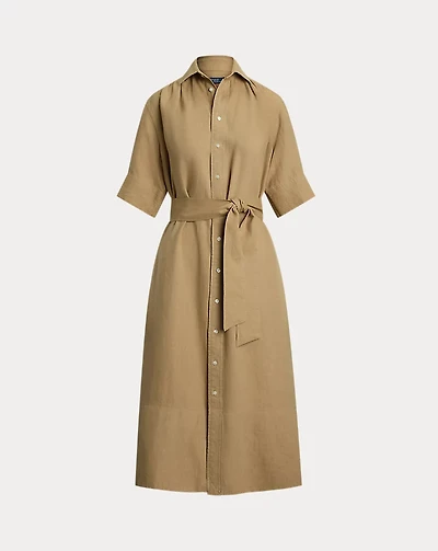 Belted Linen Shirtdress