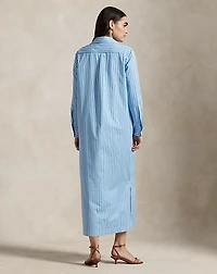 Striped Cotton Long Shirtdress