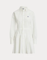 Cotton Broadcloth Paneled Shirtdress