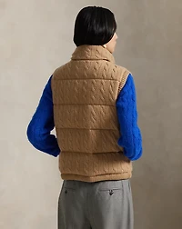 Cable-Knit Wool-Cashmere Quilted Vest