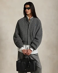 Cable-Knit Wool-Cashmere Bomber Jacket