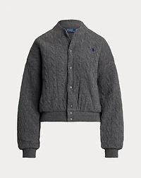 Cable-Knit Wool-Cashmere Bomber Jacket
