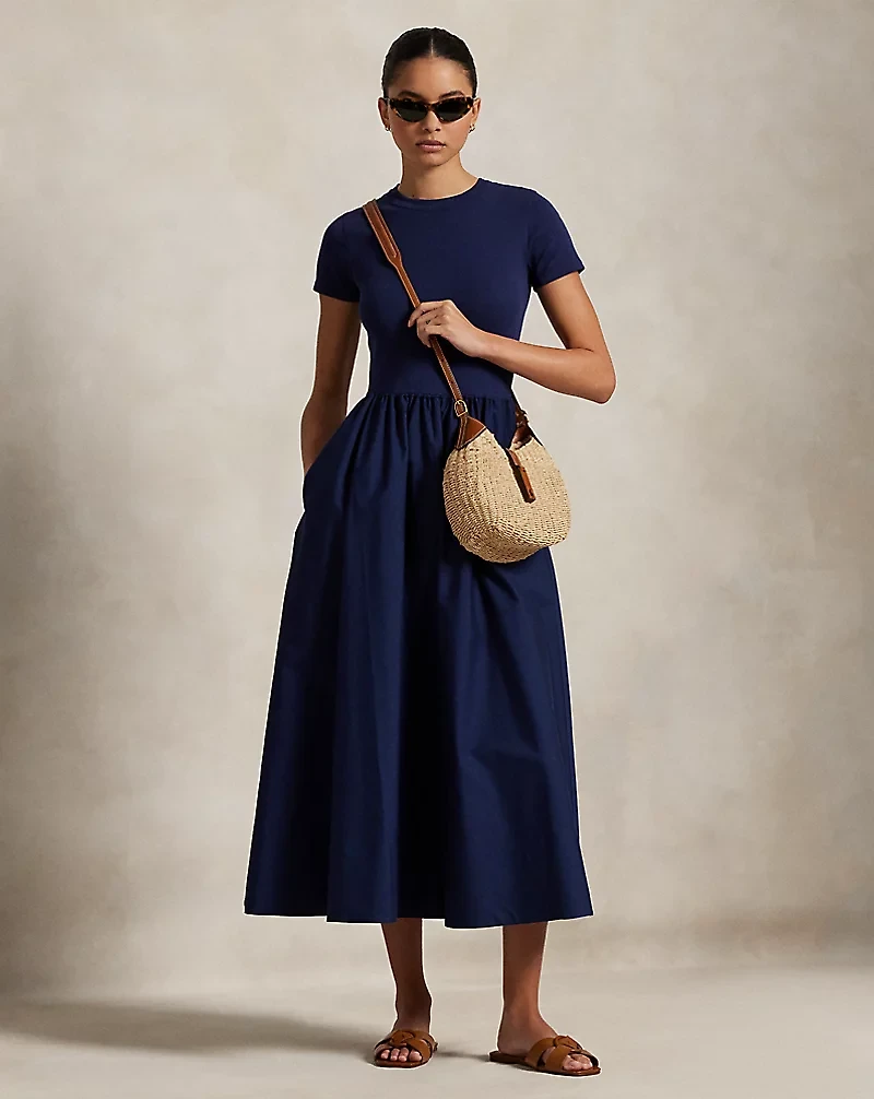 Cotton Short-Sleeve Dress