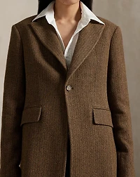 Wool-Blend Herringbone Coat