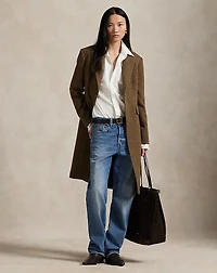 Wool-Blend Herringbone Coat