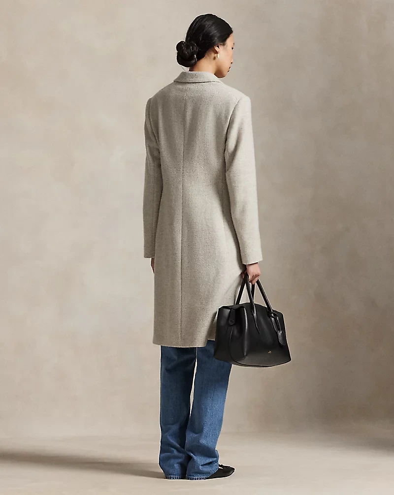 Wool-Blend Herringbone Coat