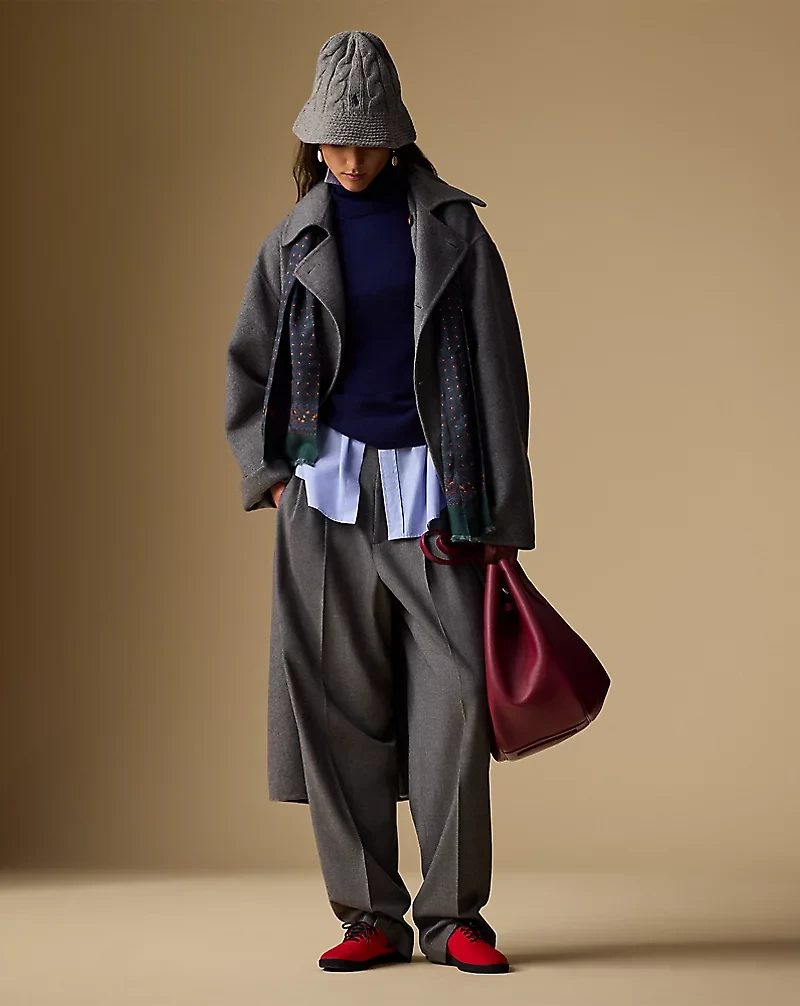Double-Breasted Cashmere Trench Coat