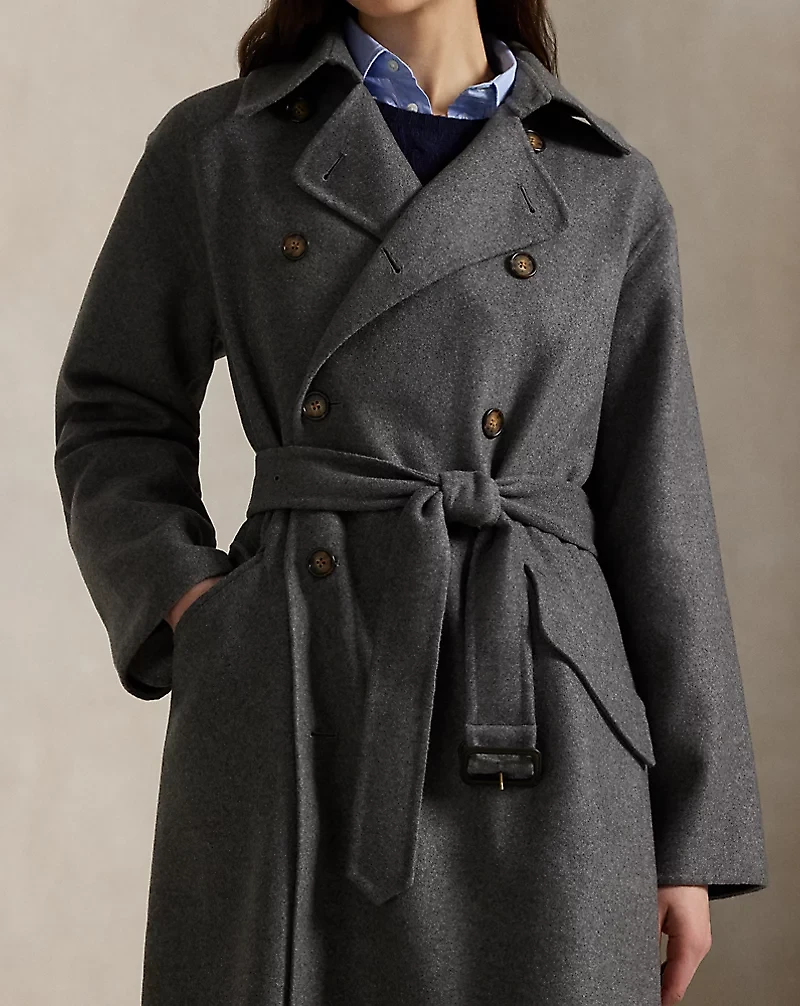 Double-Breasted Cashmere Trench Coat