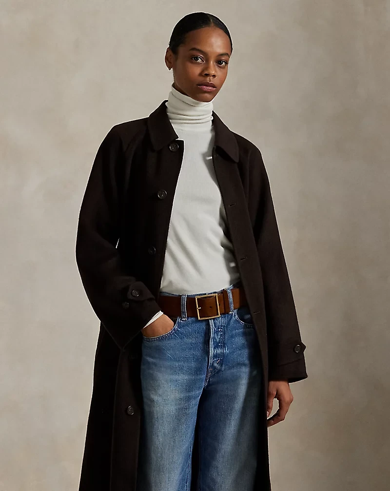 Wool-Cashmere-Blend Balmacaan Coat