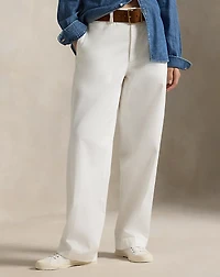Cotton Chino Straight-Leg Pant