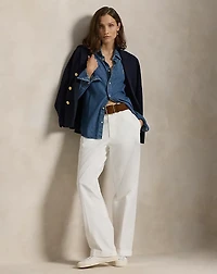 Cotton Chino Straight-Leg Pant