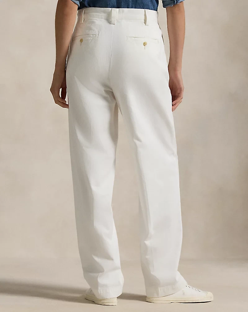 Cotton Chino Straight-Leg Pant