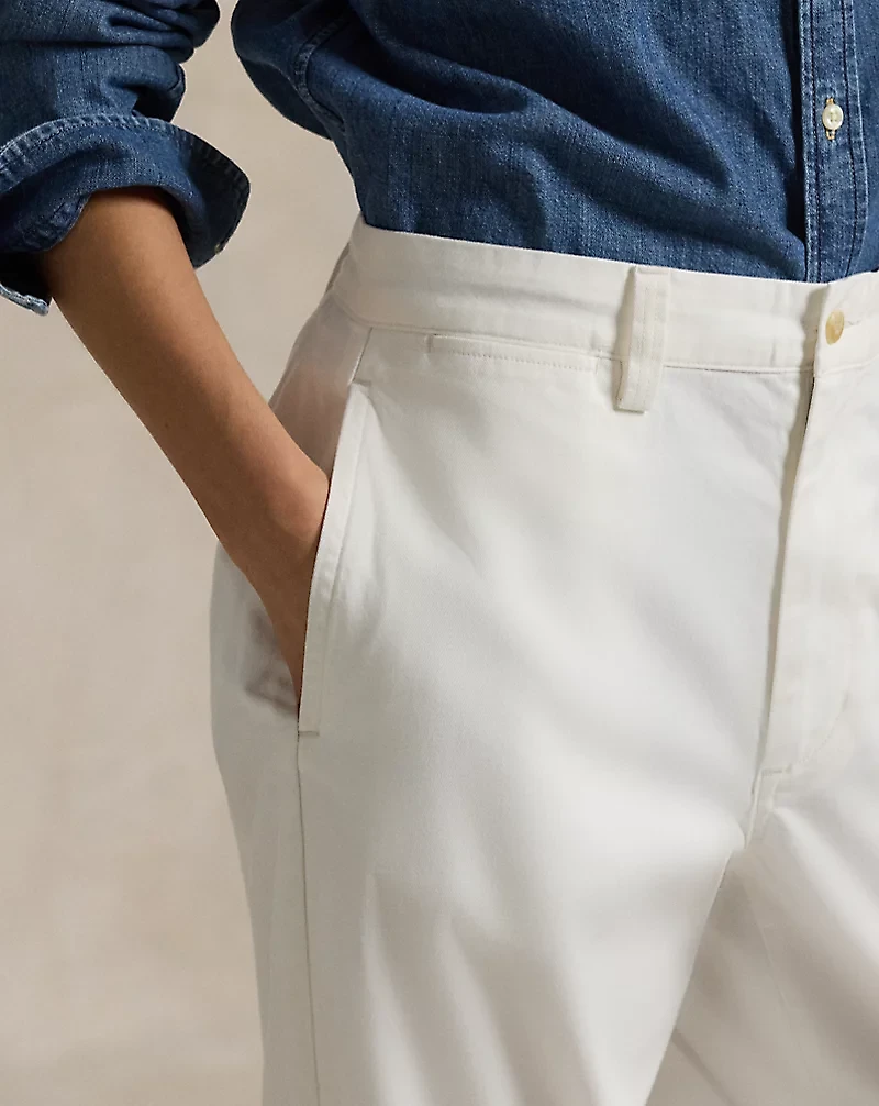 Cotton Chino Straight-Leg Pant