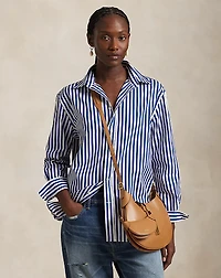 Oversize Fit Striped Cotton Shirt