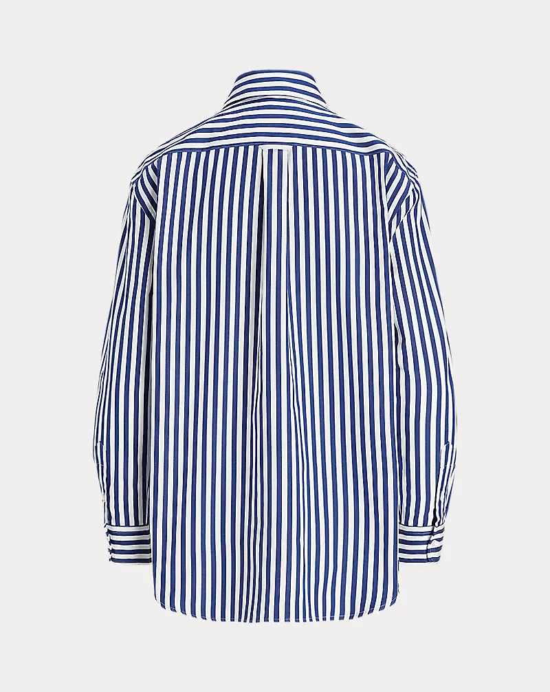 Oversize Fit Striped Cotton Shirt