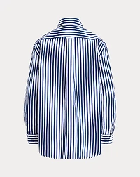 Oversize Fit Striped Cotton Shirt
