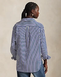 Oversize Fit Striped Cotton Shirt