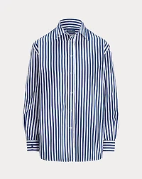 Oversize Fit Striped Cotton Shirt