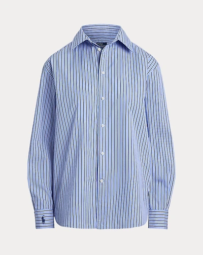Oversize Fit Striped Cotton Shirt