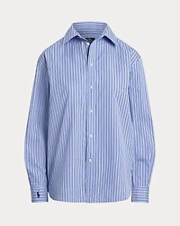 Oversize Fit Striped Cotton Shirt