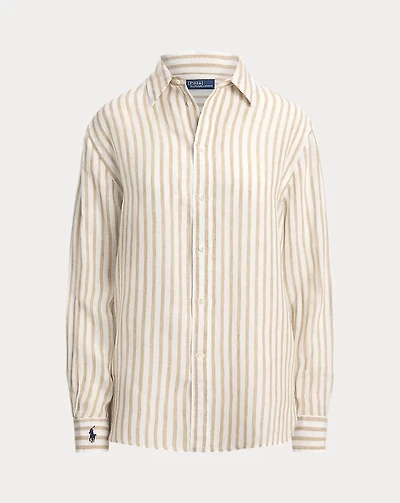 Oversize Fit Striped Linen Shirt