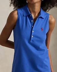 Stretch-Cotton Sleeveless Polo Dress